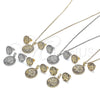 Oro Laminado Earring and Pendant Adult Set, Gold Filled Style Tree Design, with Black and White Cubic Zirconia, Polished, Golden Finish, 10.233.0035.1