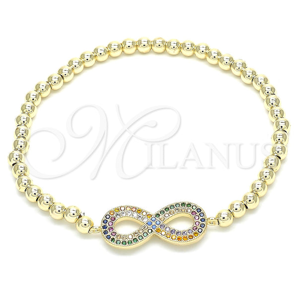 Gold Filled Bracelet — Fancy Bracelet Expandable Bead and Infinite Design with — main product view — SKU 131392 | Oro Laminado brazalete — elegante Bracelet Expandable Bead and Infinite diseño with — SKU 131392