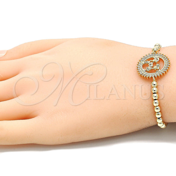 Gold Filled Bracelet — Fancy Bracelet Expandable Bead and Little Boy Design — alternate product view — SKU 131399 | Oro Laminado brazalete — elegante Bracelet Expandable Bead and Little Boy diseño — SKU 131399