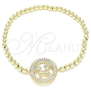 Gold Filled Bracelet — Fancy Bracelet Expandable Bead and Little Boy Design — main product view — SKU 131399 | Oro Laminado brazalete — elegante Bracelet Expandable Bead and Little Boy diseño — SKU 131399