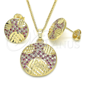 Gold Filled Ring — Earring and Pendant Adult Set with Ruby and — main product view — SKU 131402 | Oro Laminado anillo — Earring and Pendant Adult Set with Ruby and — SKU 131402