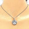 Rhodium Gold Filled Earring and Pendant Adult Set, with Multicolor Cubic Zirconia, Polished, Rhodium Finish, 10.233.0036.4