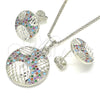 Rhodium Gold Filled Earring and Pendant Adult Set, with Multicolor Cubic Zirconia, Polished, Rhodium Finish, 10.233.0036.4