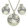 Rhodium Gold Filled Earring and Pendant Adult Set, with Black and White Cubic Zirconia, Polished, Rhodium Finish, 10.233.0036.5