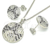 Rhodium Gold Filled Earring and Pendant Adult Set, with Black and White Cubic Zirconia, Polished, Rhodium Finish, 10.233.0036.5