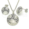 Rhodium Gold Filled Earring and Pendant Adult Set, with Black and White Cubic Zirconia, Polished, Rhodium Finish, 10.233.0036.5