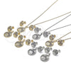 Rhodium Gold Filled Earring and Pendant Adult Set, with Black and White Cubic Zirconia, Polished, Rhodium Finish, 10.233.0036.5