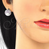 Rhodium Gold Filled Earring and Pendant Adult Set, with Ruby and White Cubic Zirconia, Polished, Rhodium Finish, 10.233.0036.6