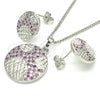 Rhodium Gold Filled Earring and Pendant Adult Set, with Ruby and White Cubic Zirconia, Polished, Rhodium Finish, 10.233.0036.6