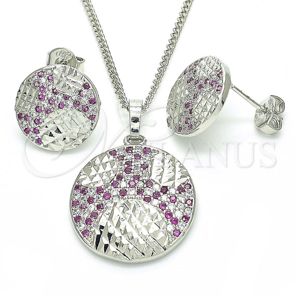 White Gold Filled Ring — Earring and Pendant Adult Set with Ruby and — main product view — SKU 131406 | Oro Laminado Blanco anillo — Earring and Pendant Adult Set with Ruby and — SKU 131406