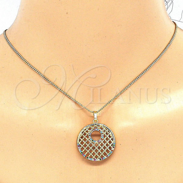 Gold Filled Ring — Earring and Pendant Adult Set with Multicolor Cubic — alternate product view — SKU 131409 | Oro Laminado anillo — Earring and Pendant Adult Set with Multicolor Cubic — SKU 131409