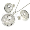 Oro Laminado Earring and Pendant Adult Set, Gold Filled Style with Black and White Cubic Zirconia, Polished, Golden Finish, 10.233.0037.5