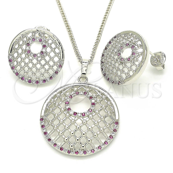 White Gold Filled Ring — Earring and Pendant Adult Set with Ruby and — main product view — SKU 131415 | Oro Laminado Blanco anillo — Earring and Pendant Adult Set with Ruby and — SKU 131415