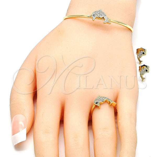 Gold Filled Ring — Earring and Pendant Children Set Dolphin Design with — alternate product view — SKU 131419 | Oro Laminado anillo — Earring and Pendant Children Set Dolphin diseño with — SKU 131419