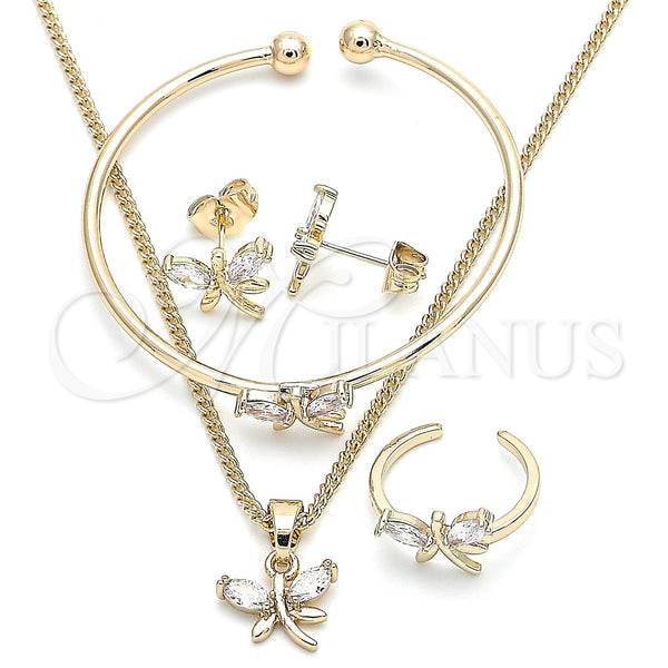 Gold Filled Ring — Earring and Pendant Children Set Dragon-Fly Design with — main product view — SKU 131422 | Oro Laminado anillo — Earring and Pendant Children Set Dragon-Fly diseño with — SKU 131422