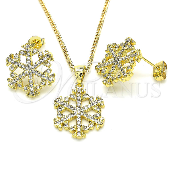 Gold Filled Ring — Earring and Pendant Adult Set with White Micro — main product view — SKU 131447 | Oro Laminado anillo — Earring and Pendant Adult Set with blanco Micro — SKU 131447