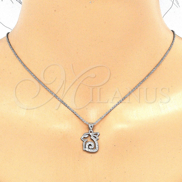 White Gold Filled Ring — Earring and Pendant Adult Set with White Cubic — alternate product view — SKU 131455 | Oro Laminado Blanco anillo — Earring and Pendant Adult Set with blanco Cubic — SKU 131455