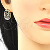 Oro Laminado Earring and Pendant Adult Set, Gold Filled Style with Multicolor Cubic Zirconia, Polished, Golden Finish, 10.233.0038.1