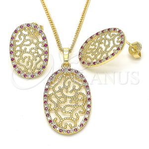 Gold Filled Ring — Earring and Pendant Adult Set with Ruby and — main product view — SKU 131467 | Oro Laminado anillo — Earring and Pendant Adult Set with Ruby and — SKU 131467