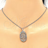 White Gold Filled Earring and Pendant Adult Set, with Multicolor Cubic Zirconia, Polished, Rhodium Finish, 10.233.0038.4