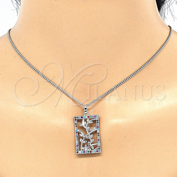 White Gold Filled Ring — Earring and Pendant Adult Set Leaf Design with — alternate product view — SKU 131475 | Oro Laminado Blanco anillo — Earring and Pendant Adult Set Leaf diseño with — SKU 131475