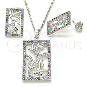 White Gold Filled Ring — Earring and Pendant Adult Set Leaf Design with — main product view — SKU 131475 | Oro Laminado Blanco anillo — Earring and Pendant Adult Set Leaf diseño with — SKU 131475