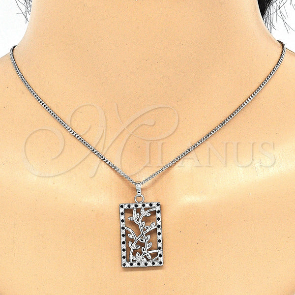 White Gold Filled Ring — Earring and Pendant Adult Set Leaf Design with — alternate product view — SKU 131476 | Oro Laminado Blanco anillo — Earring and Pendant Adult Set Leaf diseño with — SKU 131476