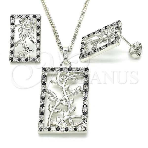 White Gold Filled Ring — Earring and Pendant Adult Set Leaf Design with — main product view — SKU 131476 | Oro Laminado Blanco anillo — Earring and Pendant Adult Set Leaf diseño with — SKU 131476