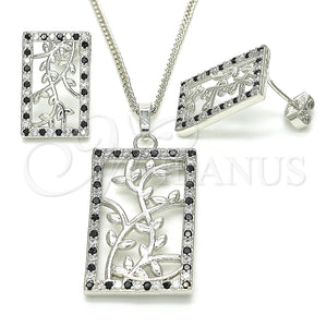 White Gold Filled Ring — Earring and Pendant Adult Set Leaf Design with — main product view — SKU 131476 | Oro Laminado Blanco anillo — Earring and Pendant Adult Set Leaf diseño with — SKU 131476