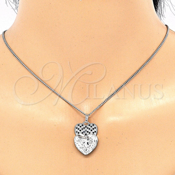 White Gold Filled Ring — Earring and Pendant Adult Set Heart Design with — alternate product view — SKU 131483 | Oro Laminado Blanco anillo — Earring and Pendant Adult Set corazón diseño with — SKU 131483