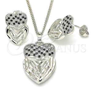 White Gold Filled Ring — Earring and Pendant Adult Set Heart Design with — main product view — SKU 131483 | Oro Laminado Blanco anillo — Earring and Pendant Adult Set corazón diseño with — SKU 131483