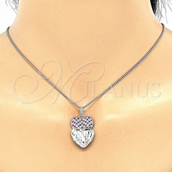 White Gold Filled Ring — Earring and Pendant Adult Set Heart Design with — alternate product view — SKU 131484 | Oro Laminado Blanco anillo — Earring and Pendant Adult Set corazón diseño with — SKU 131484