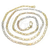 Oro Laminado Basic Necklace, Gold Filled Style Mariner Design, Polished, Tricolor, 04.65.0204.24 (03 MM Thickness, 24 Inches Length)