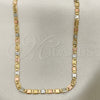 Oro Laminado Basic Necklace, Gold Filled Style Mariner Design, Polished, Tricolor, 04.65.0204.24 (03 MM Thickness, 24 Inches Length)