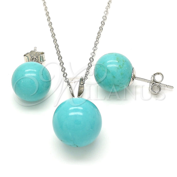 Sterling Silver Ring — Earring and Pendant Adult Set Ball Design Polished — main product view — SKU 131493 | Plata 925 anillo — Earring and Pendant Adult Set Ball diseño pulido — SKU 131493