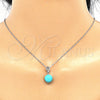Sterling Silver Earring and Pendant Adult Set, Ball Design, Polished, Rhodium Finish, 10.63.0596.1