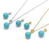 Sterling Silver Earring and Pendant Adult Set, Ball Design, Polished, Rhodium Finish, 10.63.0596.1