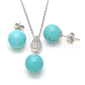 Sterling Silver Ring — Earring and Pendant Adult Set Teardrop and Ball — main product view — SKU 131507 | Plata 925 anillo — Earring and Pendant Adult Set Teardrop and Ball — SKU 131507