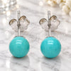 Sterling Silver Stud Earring, Ball Design, Polished, Rhodium Finish, 02.63.2696