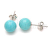 Sterling Silver Stud Earring, Ball Design, Polished, Rhodium Finish, 02.63.2697