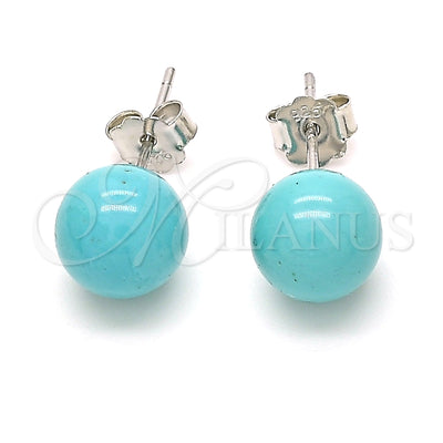 Sterling Silver Stud Earring, Ball Design, Polished, Rhodium Finish, 02.63.2697 for wholesale, main product view