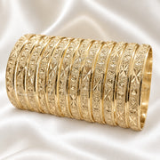 Alternate view of wholesale 6mm gold diamond-cut bangles by dozen, Size 1, SKU 131514.12