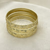 Gold Plated Dozen Bangle, Diamond Cutting Finish, Golden Finish, 03.08.0142.01 (04 MM Thickness, One size fits all)