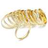 Gold Plated Dozen Bangle, Diamond Cutting Finish, Golden Finish, 03.08.0142.01 (04 MM Thickness, One size fits all)