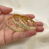 Gold Plated Dozen Bangle, Diamond Cutting Finish, Golden Finish, 03.08.0142.02 (04 MM Thickness, One size fits all)