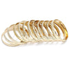 Gold Plated Dozen Bangle, Diamond Cutting Finish, Golden Finish, 03.08.0142.02 (04 MM Thickness, One size fits all)