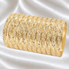 Gold Plated Dozen Bangle, Diamond Cutting Finish, Golden Finish, 03.08.0142.02 (04 MM Thickness, One size fits all)