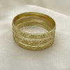 Gold Plated Dozen Bangle, Diamond Cutting Finish, Golden Finish, 03.08.0142.02 (04 MM Thickness, One size fits all)