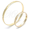 Gold Plated Dozen Bangle, Diamond Cutting Finish, Golden Finish, 03.08.0142.02 (04 MM Thickness, One size fits all)