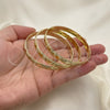 Gold Plated Dozen Bangle, Diamond Cutting Finish, Golden Finish, 03.08.0142.04 (04 MM Thickness, One size fits all)